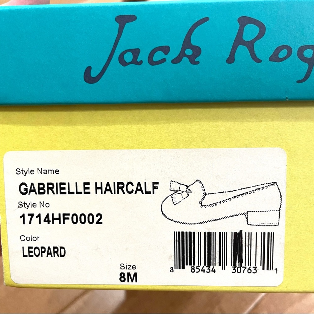 JACK ROGERS GABRIELLE HAIRCALF LEOPARD PRINT WOMENS FLATS with TASSELS SIZE 8 - Picture 12 of 13